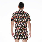 Holiday Snowman Pattern Print Men's Rompers
