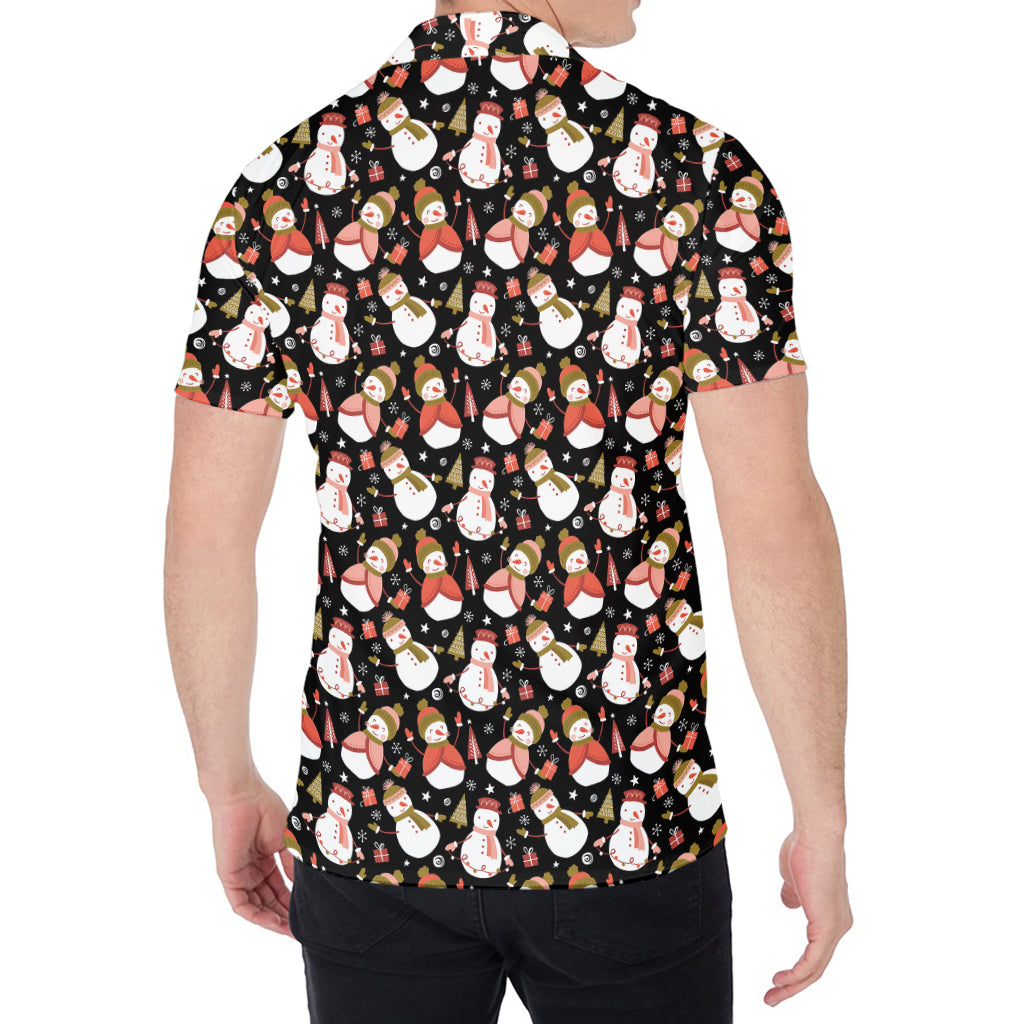 Holiday Snowman Pattern Print Men's Shirt