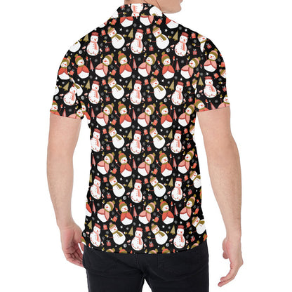 Holiday Snowman Pattern Print Men's Shirt