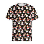 Holiday Snowman Pattern Print Men's Sports T-Shirt