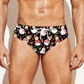 Holiday Snowman Pattern Print Men's Swim Briefs