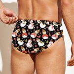 Holiday Snowman Pattern Print Men's Swim Briefs