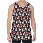 Holiday Snowman Pattern Print Men's Velvet Tank Top