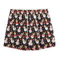 Holiday Snowman Pattern Print Mesh Shorts