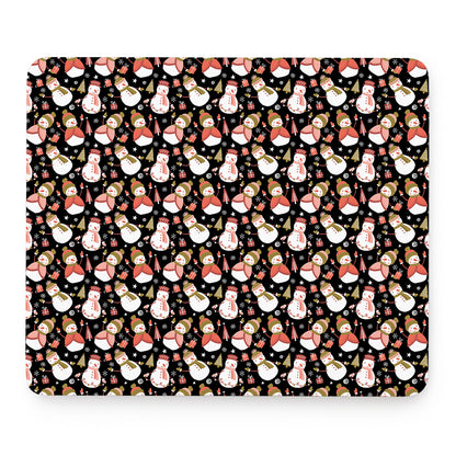 Holiday Snowman Pattern Print Mouse Pad