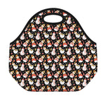 Holiday Snowman Pattern Print Neoprene Lunch Bag