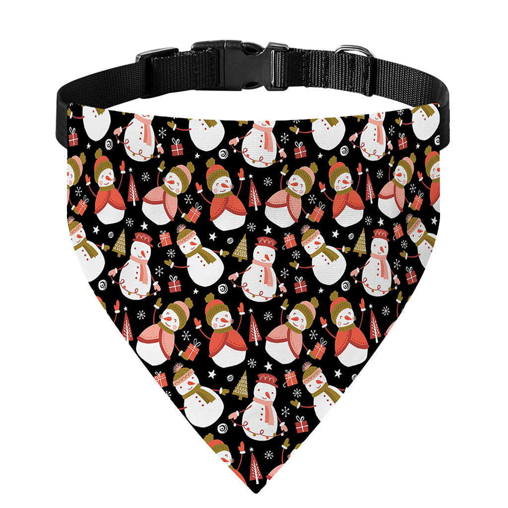 Holiday Snowman Pattern Print Over The Collar Dog Bandana