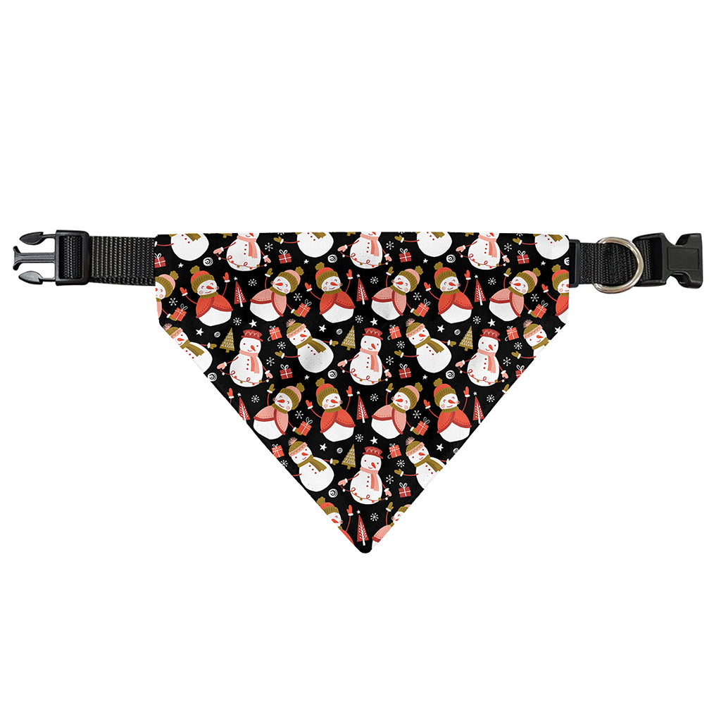 Holiday Snowman Pattern Print Over The Collar Dog Bandana