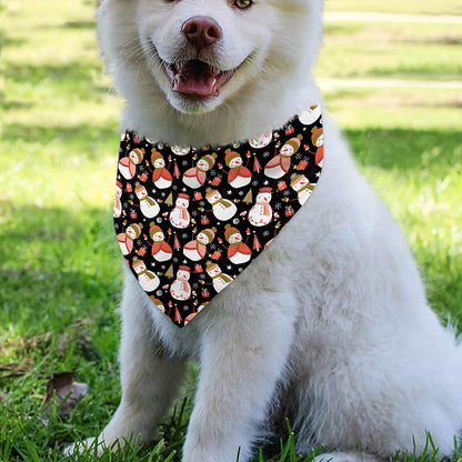 Holiday Snowman Pattern Print Over The Collar Dog Bandana