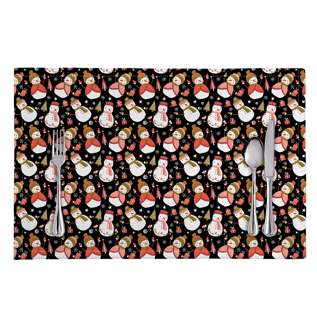 Holiday Snowman Pattern Print Placemat