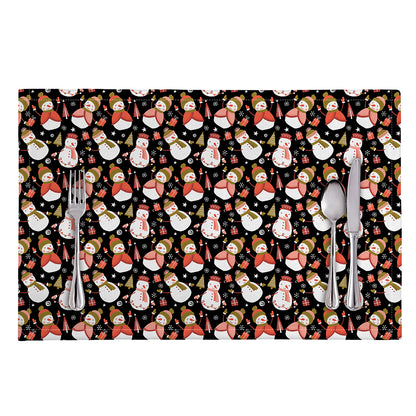Holiday Snowman Pattern Print Placemat