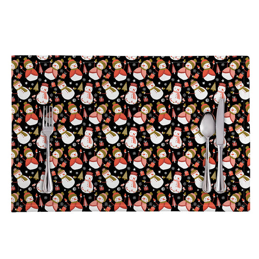 Holiday Snowman Pattern Print Placemat