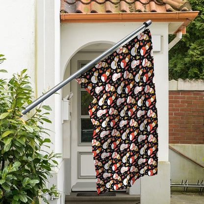 Holiday Snowman Pattern Print Polyester Flag