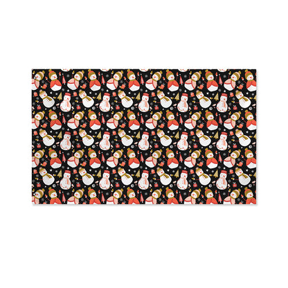 Holiday Snowman Pattern Print Polyester Flag
