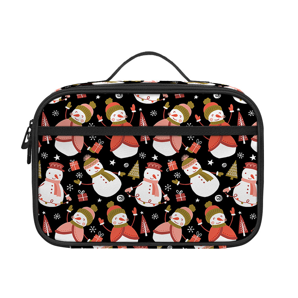 Holiday Snowman Pattern Print Portable Lunch Bag