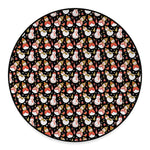 Holiday Snowman Pattern Print Round Floor Mat