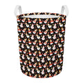 Holiday Snowman Pattern Print Round Laundry Basket