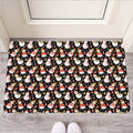 Holiday Snowman Pattern Print Rubber Doormat