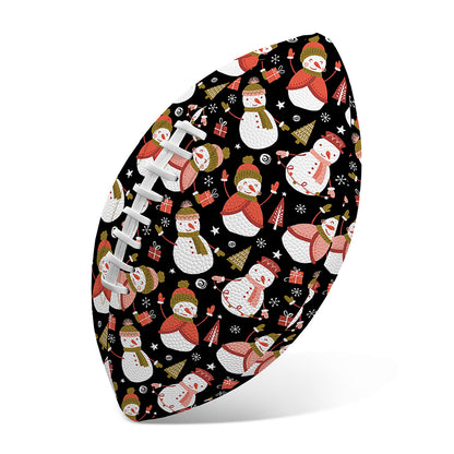 Holiday Snowman Pattern Print Rugby Ball