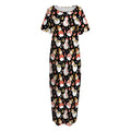 Holiday Snowman Pattern Print Short Sleeve Long Nightdress