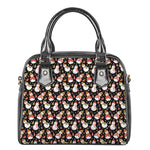 Holiday Snowman Pattern Print Shoulder Handbag