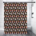 Holiday Snowman Pattern Print Shower Curtain