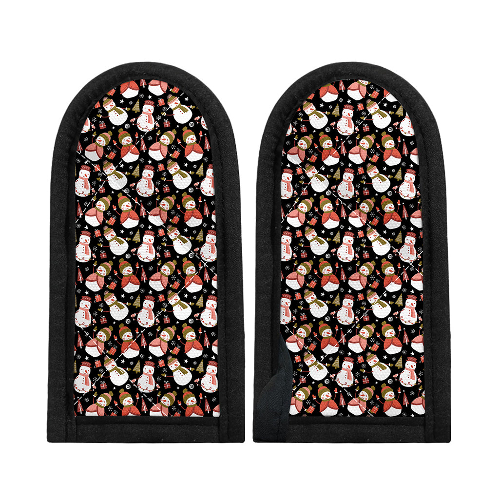 Holiday Snowman Pattern Print Skillet Handle Cover