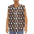 Holiday Snowman Pattern Print Sleeveless Baseball Jersey