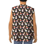 Holiday Snowman Pattern Print Sleeveless Baseball Jersey