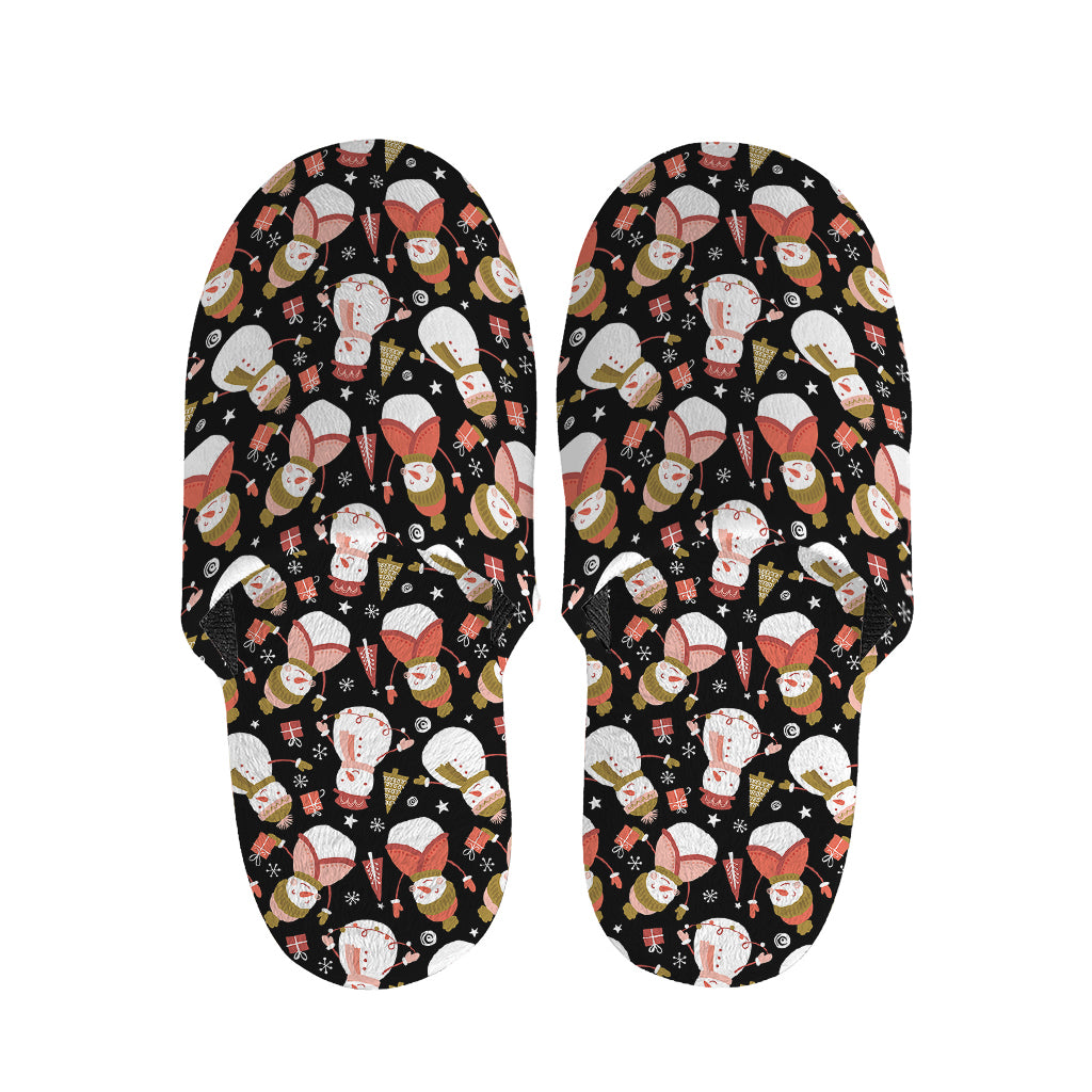 Holiday Snowman Pattern Print Slippers