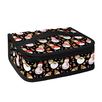 Holiday Snowman Pattern Print Small Lunch Bag
