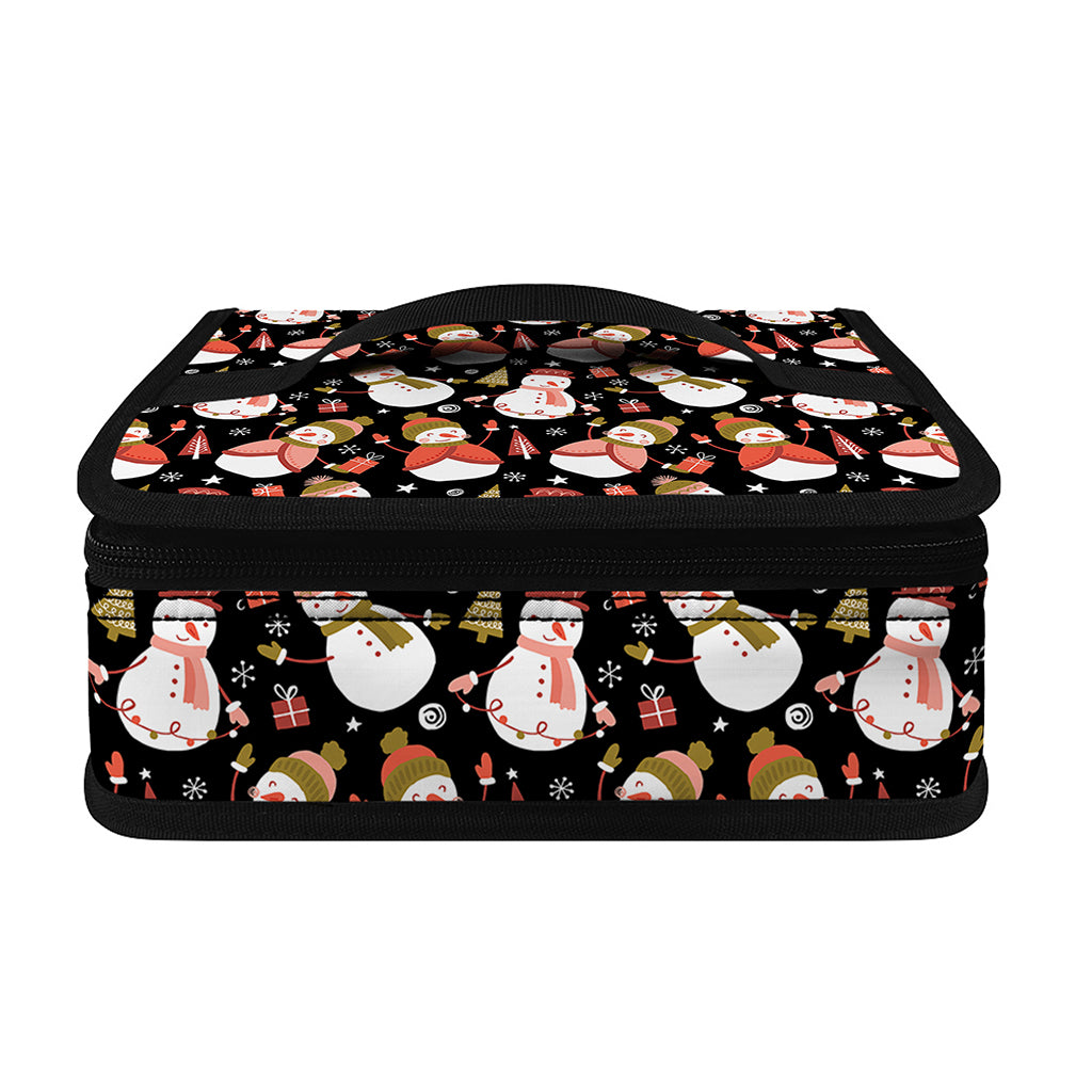 Holiday Snowman Pattern Print Small Lunch Bag