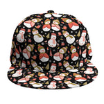 Holiday Snowman Pattern Print Snapback Cap