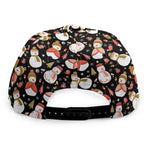 Holiday Snowman Pattern Print Snapback Cap