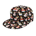Holiday Snowman Pattern Print Snapback Cap