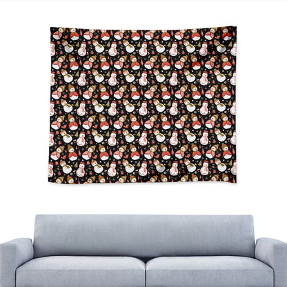Holiday Snowman Pattern Print Tapestry