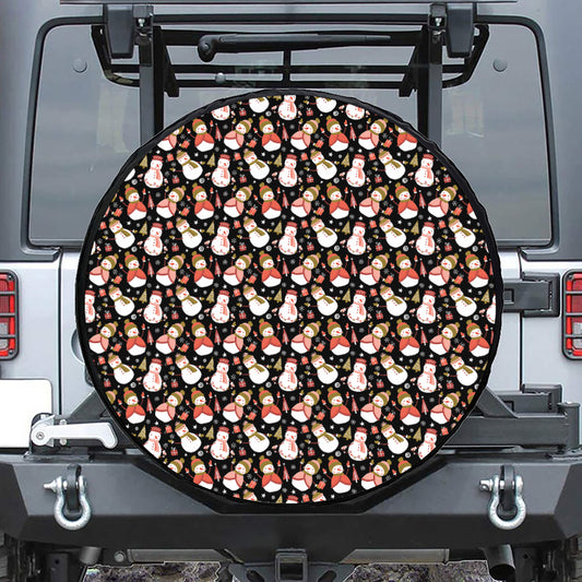 Holiday Snowman Pattern Print Tire Cover