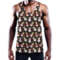Holiday Snowman Pattern Print Men's Workout Tank Top