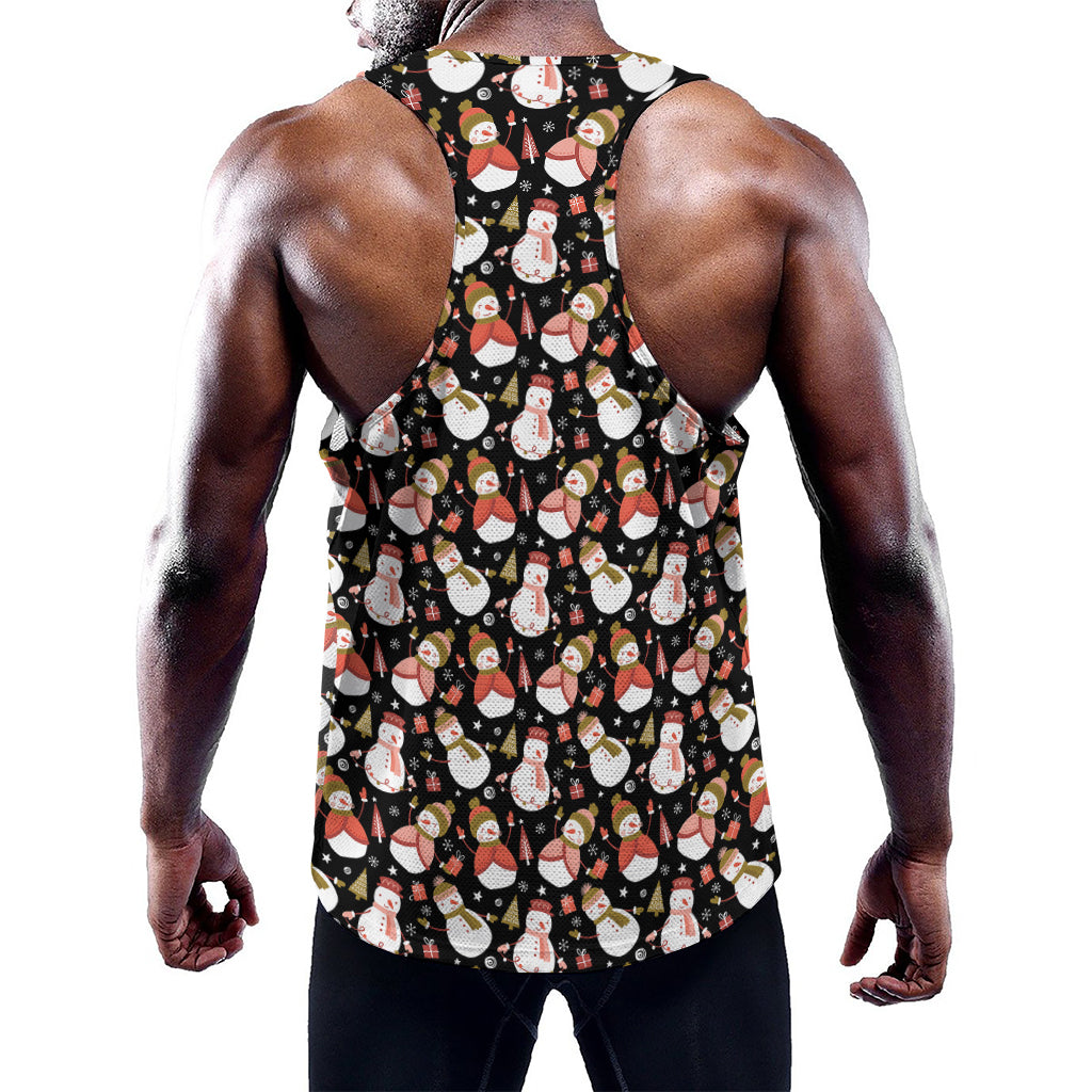 Holiday Snowman Pattern Print Training Tank Top