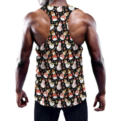 Holiday Snowman Pattern Print Training Tank Top