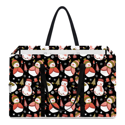 Holiday Snowman Pattern Print Utility Tote Bag