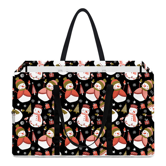 Holiday Snowman Pattern Print Utility Tote Bag