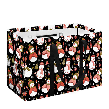 Holiday Snowman Pattern Print Utility Tote Bag