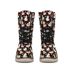 Holiday Snowman Pattern Print Winter Boots