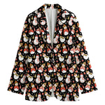 Holiday Snowman Pattern Print Women's Blazer