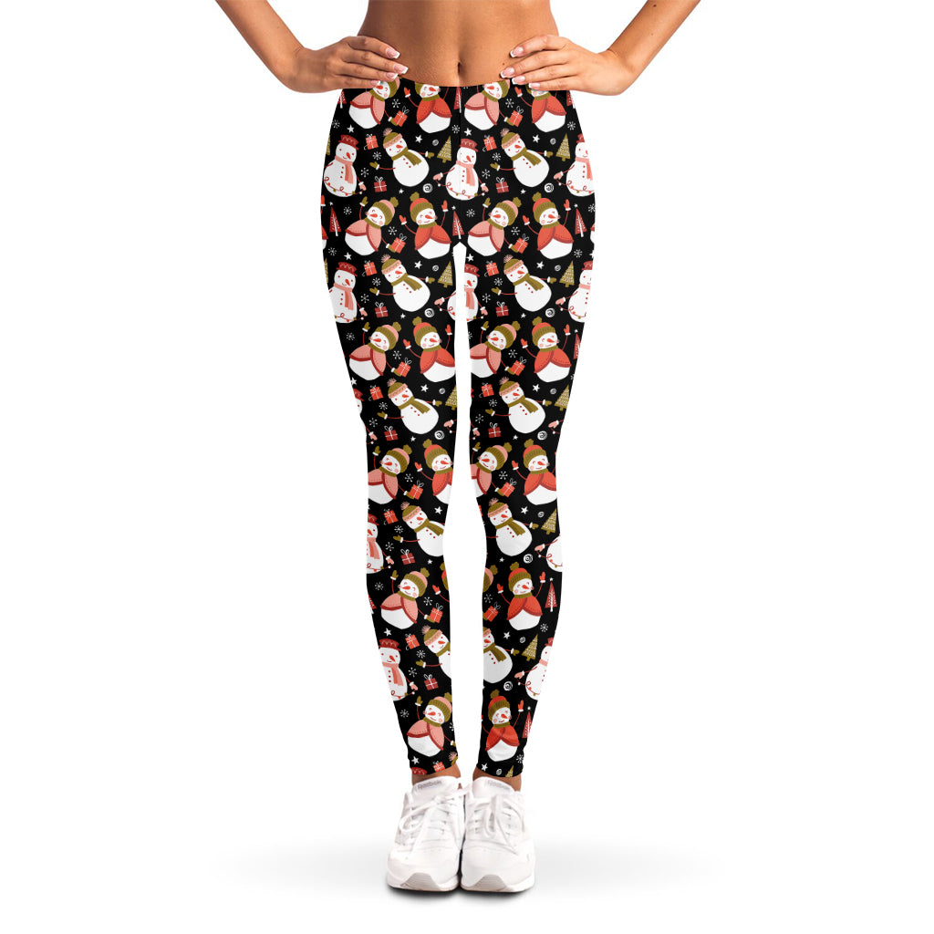 Holiday Snowman Pattern Print Women's Leggings
