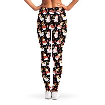 Holiday Snowman Pattern Print Women's Leggings