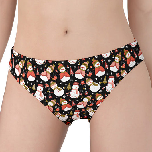 Holiday Snowman Pattern Print Women's Panties