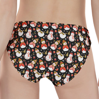 Holiday Snowman Pattern Print Women's Panties