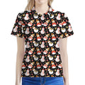 Holiday Snowman Pattern Print Women's Polo Shirt